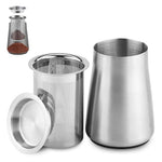 HASTHIP® Espresso Grind Sifter Stainless Steel Coffee Sieve, Fine Mesh Coffee Strainer with Lid & Dosing Cup, Detachable Design for Precision Brewing, Rustproof, Easy Clean, Espresso Accessories