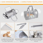 HASTHIP® Cat Carrier Bag, Breathable Cat Bag Mesh Pet Carrier, Multifunctional Folding Pet Carrier with Food Box & Handle & Shoulder Strap (43X30X28cm)