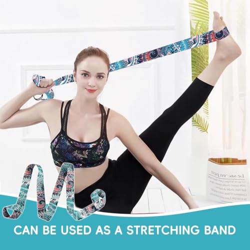 HASTHIP® 5.5ft Yoga Mat Carrying Strap With Fashionable Green Mandala Print, Durable Nylon Design, Lightweight, Adjustable Mat Holder Carrier Sling, Ideal For Studio, Gym & Outdoor Use