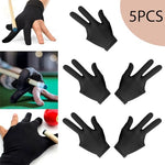 HASTHIP® 5Pcs Snooker Gloves for Men & Women, Breathable Spandex 3 Finger Billiard Gloves for Left Hand/Right Hand, Universal Size, Durable & Comfortable for Precision Cue Grip, Ideal for Matches