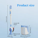 HASTHIP Toilet Brush for Bathrooms with 16 in Double Sided Head and Built in Soap Dispenser | Blue