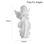 HASTHIP Praying Girl Angel Statue for Home Decor with Resin Wings | 3.54×7.48 in Memorial Ornament
