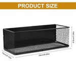 HASTHIP® Kitchen Organizer Basket Magnetic Metal Mesh Organizer Basket Spice Seasoning Jar Organizer Holder Multi-Purpose Home Organzier for Refrigerator, Whiteboard, 35 x10.5x8.5 cm