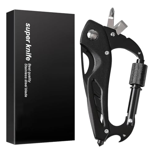 HASTHIP® Multifunctional Carabiner Duty Stainless Steel Carabiner, Portable Multi Tool, Multi tool for Climbing, Camping, Cycling, Hiking