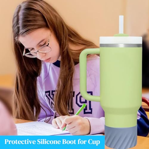 HASTHIP® Water Bottle Protective Silicone Boot Cup for Stanley Quencher Adventure 40oz IceFlow 20oz 30oz Bottom Protector Purple 2PCS