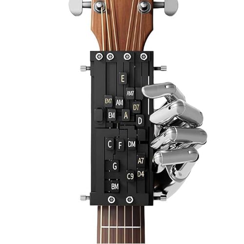 HASTHIP® Chord Buddy Clip-on Guitar Chord Presser Guitar Chord Helper for Beginners, Able to Work with Capo, Guitar Learning Tools Guitar Chord Assistant