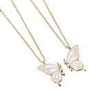 HASTHIP® Collar de Mariposa para Mujeres y Niñas,Collares BFF de Aleación,Colgante Amistad y Amor Estilo Moderno Elegante Regalo Cumpleaños para Amigas Hermanas Novias (Dorado