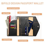 HASTHIP® PU Passport Cover Leather Passport Holder, RFID Blocking, Multi-Slot Bifold Organizer Slim Wallet for Men, Designed For Safe & Stylish Travel With Spacious Compartments For Cards, Cash