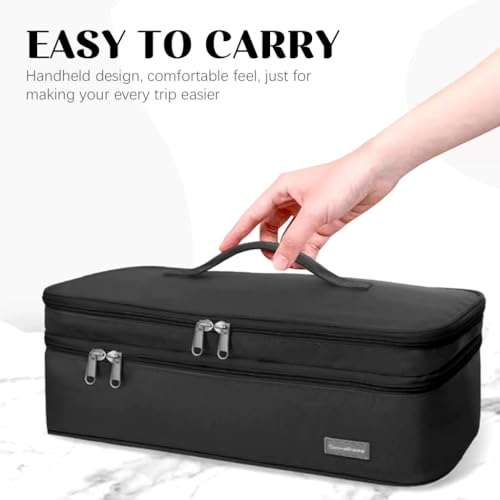HASTHIP® Travel Storage Bag Compatible with Dyson Airwrap, Shark Flexstyle, Revlon Hair Dryer, Double Layer Portable Carrying Case with Organizer, Waterproof Protective Pouch for Hair Styling Tools