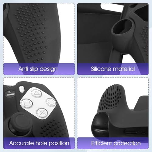 HASTHIP® FashionJoy Silicone Case for PlayStation Portal, Anti-Slip Protective Grip Skin, Shockproof, Soft Touch, Precise Cutouts, Black Cover for Sony PlayStation Portal Accessories