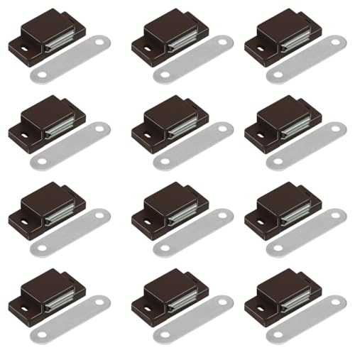 HASTHIP® 12Pcs Magnetic Door Catches for Cabinets and Closets, Strong Magnetic Door Latches for Cupboards, Drawers, and Furniture Doors