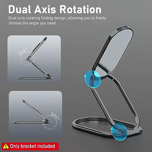 HASTHIP® 3M Adhesive Foldable Phone Stand - Universal Zinc Alloy Grip Holder, 360° Rotation, For iPhone & Android, Compatible With Car Mounts, Ideal For Vlogging & Desk Use, Sturdy & Portable Design
