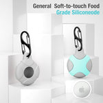 HASTHIP® 2 Pack Silicone Case for Apple AirTag with Keychain Ring, Waterproof Anti-Scratch Shockproof Full Protection Tracker Cover Compatible with AirTagsfor Pets, Keys, Luggage, Backpacks