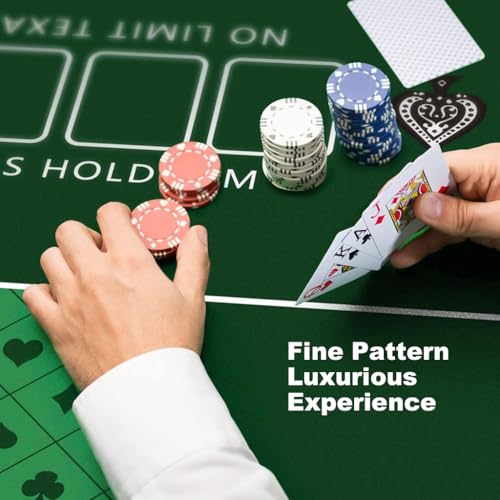 HASTHIP® 1800 * 900 * 2mm Poker Mat, 8 Players Poker Rubber Mat Poker Topper for Tables