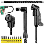 HASTHIP® 14-Piece Drill Bit Extension Kit With 90° & 105° Adapters, Angled Bits And Bendable Drill Bit Set, Flexible 11.6-Inch Extender, 10 High-Speed Steel Bits, For Tight Spaces & Versatile Repairs
