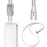 HASTHIP® Phone Lanyard for Mobile with USB C to C Cable 2 in 1 Creative PD 65W Fast Charging Cable Phone Strap Universal Nylon Safety Mobile Chain Sling Not Includes Case and Adapter