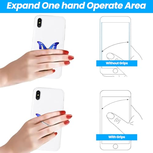HASTHIP® Metal Phone Ring Grip, Desk Phone Support,360 ° Rotatable Folding Phone Ring Grip, Strong Adhesive Clear Round Acrylic Backing Phone Ring for Phone Case