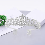 HASTHIP® Silver Crystal Tiara Crown Headband for Women Girls, Elegant Rhinestone Princess Crown with Combs, Bridal Wedding Birthday Party Prom Queen Accessories