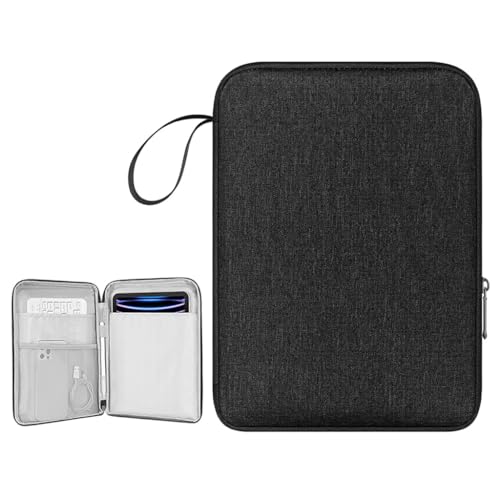 HASTHIP® 12.9 inches Tablet Sleeve with Handlefor iPad Waterproof Travel Zipper Bag with Utility Mesh Pocket Travel Accessories Bag Universal Tablets Pad Organizer Bag, Black