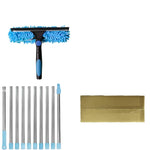 HASTHIP Window Cleaner Kit with 20 ft Reach Extension Pole and 2 in 1 Rotatable Squeegee | Blue