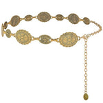 HASTHIP® Waist Belt for Women Golden Metal Concho hip belt for women saree Waist Belt Adjustable boho Western Fashion saree Belt women Chain Belts for Dresses, Jeans, Skirts