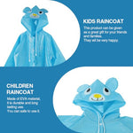 HASTHIP® Raincoat for Kids Boys Girls with Hood, Polyester Rain Ponchos with Pockets, Bright Color Cute Raincoat for 3-7 Years Old Kids