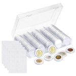 HASTHIP® Coin Box Coin Collection Storage Organizer, Holds 100 Coins, Clear Plastic Holder Case Compatible with 17-30mm Coins, Tokens, Collecting Supplies, Capsule Container Display Storage