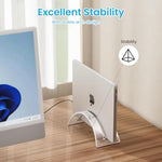 HASTHIP® Vertical Laptop Stand for Macbook Fashion Arch Acrylic Transparent Laptop Tablet Holder Stand for Home Office Desk Anti-scratch Grips Design Universal Laptop Stand for 16 Inches Laptops