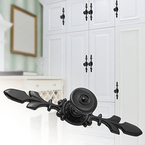 Pack of 4 Vintage Style Pull Handle Door Knob Back Plate, Door Knob with Screw for Home, Furniture, Drawer, Cabinet, Dresser, Closet