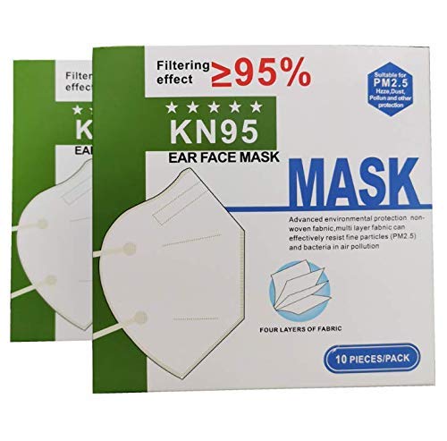 ELEPHANTBOAT® KN95 Anti Pollution Mask Face Mask Surgical Mask for Men Women Kids - Re-usable, Non-woven Washable with Melt Blown Layer - Pack of 10