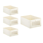 HASTHIP® Closet Organizers 4-Pack Foldable Storage Bins with Clear Window, Durable Fabric Storage Boxes with Handles for Clothes, Blankets, Toys and Household Essentials Organization
