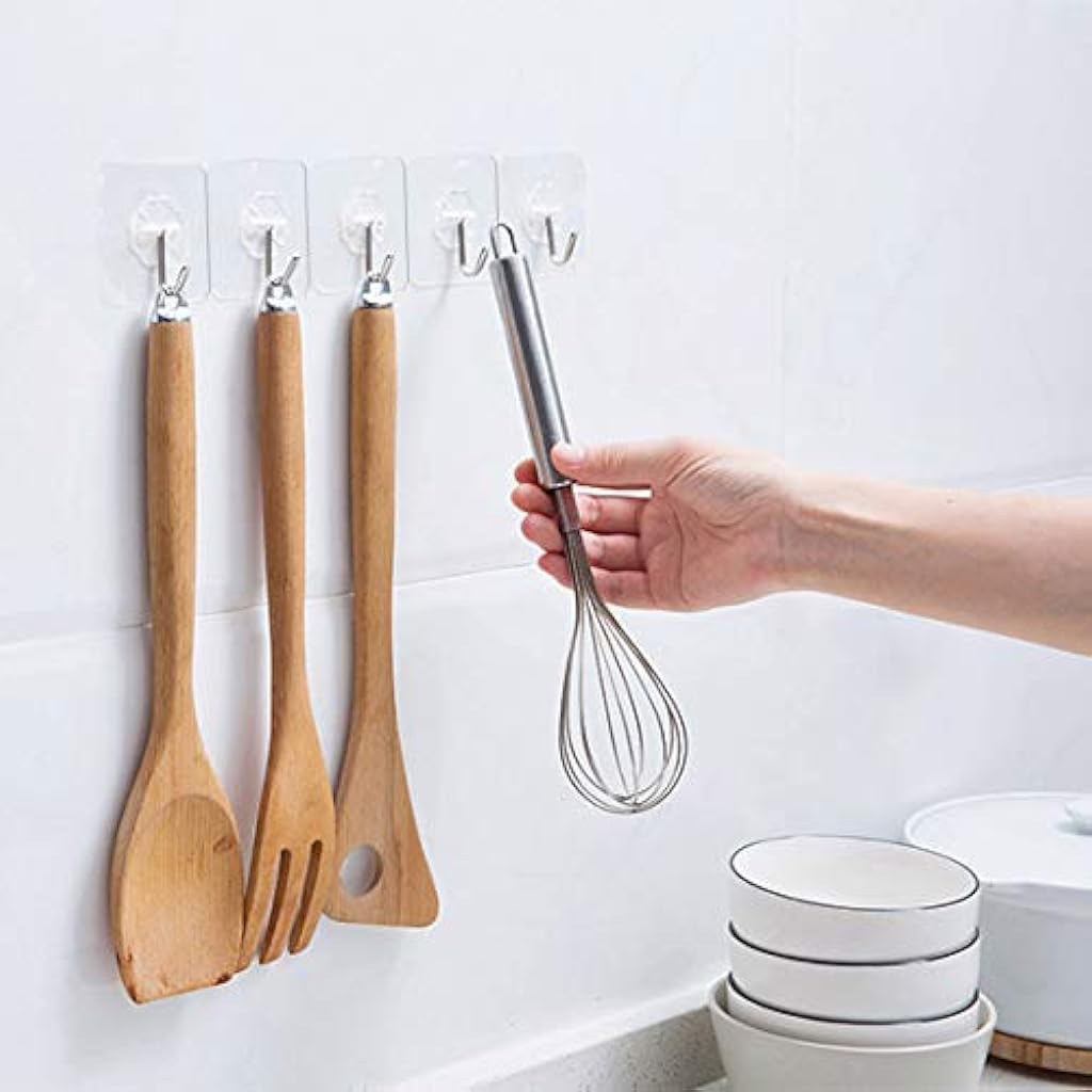 HASTHIP® 11Pcs Hooks for Wall Without Drilling, Waterproof Stick on Adhesive Stronger Plastic Wall Hooks for Hanging Strong, Wall hangings, Kitchen Accessories Items, Clothes Hanging