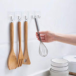 HASTHIP Hooks for Wall Without Drilling for Bathroom and Kitchen with 22 Lb Adhesive | Pack of 10 Transparent