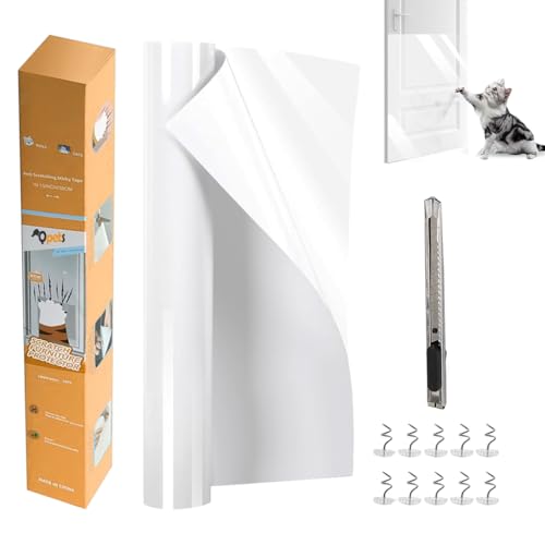 HASTHIP® Anti Cat Scratch Furniture Protector, 45x100cm Clear PVC Self-Adhesive Cuttable Removable Cat Couch Protector, Furniture Protectors for Sofa Cabinet Wall Door Floor