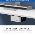HASTHIP® Mac Mini M4 Mount,Under Desk & Wall Mount Holder Bracket for 2024 Mac Mini,Metal Organizer Rack Compatible with Accessories Space-Saving Computer Stand Screw Fixed Installation