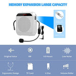 HASTHIP® Voice Amplifier Microphone Headset Set, 2200 mAh 8W with Speaker USB Rechargeable Support TF Card/Flash Drive with Strap Belt