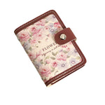 HASTHIP® Cartera Portatarjetas para Mujer de Cuero PU con 20 Ranuras,Monedero Pequeño Impreso Floral,Regalo para el Día de la Madre y Cumpleaños Billetera Compacta Tarjetas y Monedas