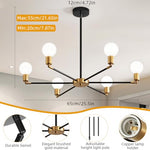 HASTHIP® BrandName 6-Light Modern Swivel Ceiling Light Fixture, Retro Industrial Geometric Metal Flush Mount for Living Room, E27 Base, Bulb Not Included