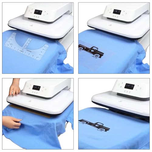 HASTHIP® 10PCS Tshirt Ruler Guide for Vinyl Alignment and Center Designs PVC Measurement Template T shirt Sewing Supplies Tool Placement for Heat Press and Cricut Clear