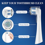 HASTHIP® 4 Pack Toothbrush Head Cover Case, Clear Dust-Proof Travel Toothbrush Protector Cap