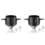 HASTHIP Filter Coffee Maker for Pour Over with Double Mesh Design | 2PCS Stainless Steel Dripper