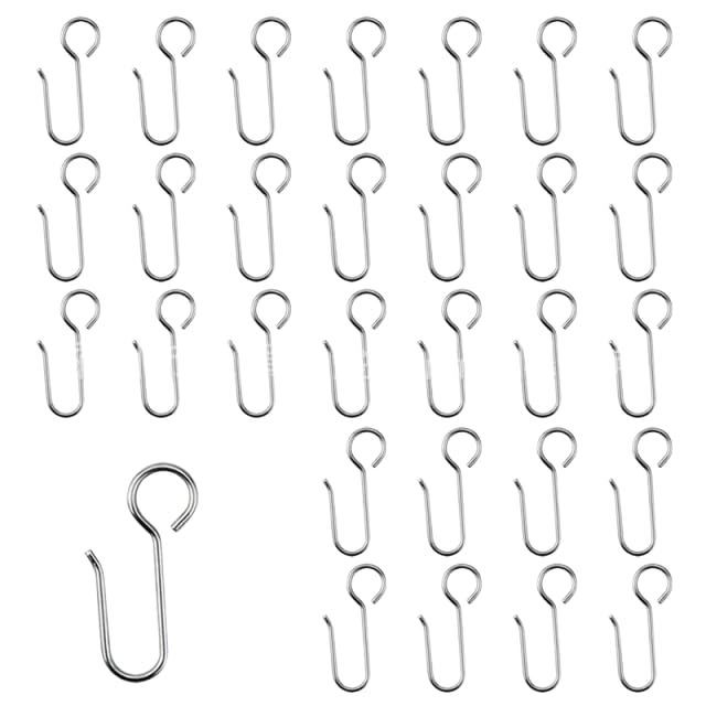 HASTHIP® 100 Piezas Ganchos Metálicos para Riel de Cortina,Deslizadores de Canal Duraderos,Ganchos Acero Inoxidable para Cortinas Ventana y Baño