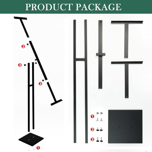 HASTHIP® Upright Sign Stand Stainless Steel Sign Holder Tilting Display Stand Rack with Adjustable Height & Angle, Commercial Advertisement Poster Stand Restaurants Menu Stand
