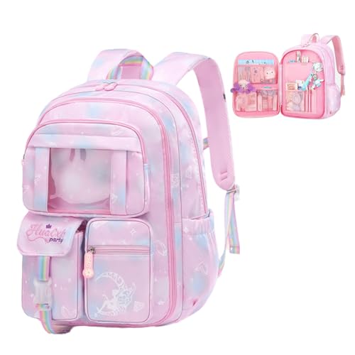 HASTHIP® Mochilas escolares para niñas de 7 a 12 años - Rosa