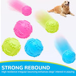 HASTHIP® Dog Ball Toys, 2.5 Inch Interactive Squeaky Fetch Game Balls with 3 Colors & Cute Paws Design, TPR Chew-Resistant Pet Safe Toys for Small Dogs Cats Throw and Catch (3 Pack)