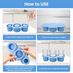 HASTHIP® Ice Cube Tray Silicone Ice Mold Multi Sized Hollow Cylinder with Lid Food Grade BPA Free
