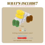 HASTHIP® DIY Crochet Art Kit Sunflower Blanket Craft Kit 70cm Dia Round Blanket DIY Crochet Couch Blanket Romantic Sunflower Blanket for Home Decor, Gifting, with Step and Step Guide & Tool Kit