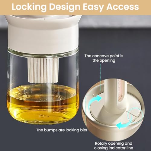 HASTHIP® 2 in 1 Olive Oil Dispenser Bottle with Retractable Silicone Brush,Glass Oil Container for Kitchen,150ml and Vinegar Cruet Transparent Bottle for Cooking Grilling BBQ Salad Air Fryer