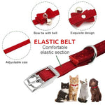 HASTHIP® Cat Collar, Adjustable Cat Belt, Strong Breakaway Buckle Cat Collar with Bell, Velvet Neck