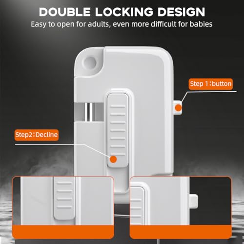 HASTHIP® Cerradura de cadena para puerta de seguridad, sin taladro, a prueba niños